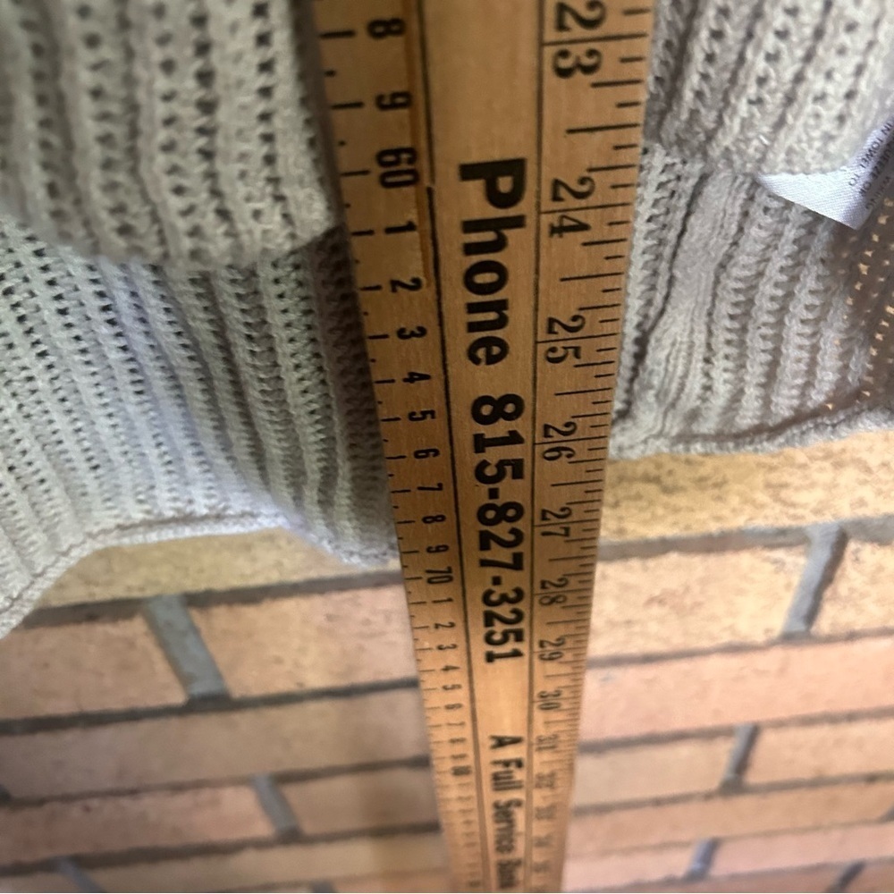 Eileen Fisher Beige Gray Hooded Open Knit Organic Cotton Hooded Sweater Size XS - Picture 5 of 5